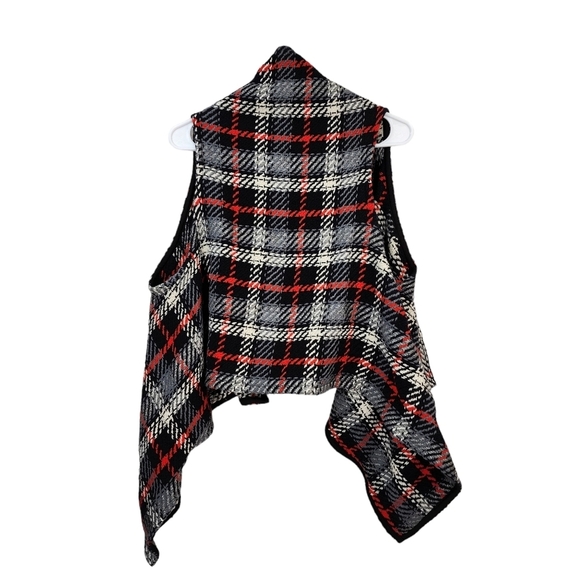 Ruti Women's Shawl Open Fonrt Plaid Vest - Picture 4 of 5